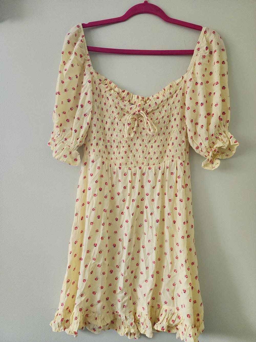 Faithful The Brand Floral Smocked Puff-Sleeve Dress